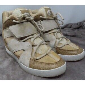 Sorel Out 'N About Sport‎ Wedge Womens 8 Suede Boots Booties Nova Sand & Canoe